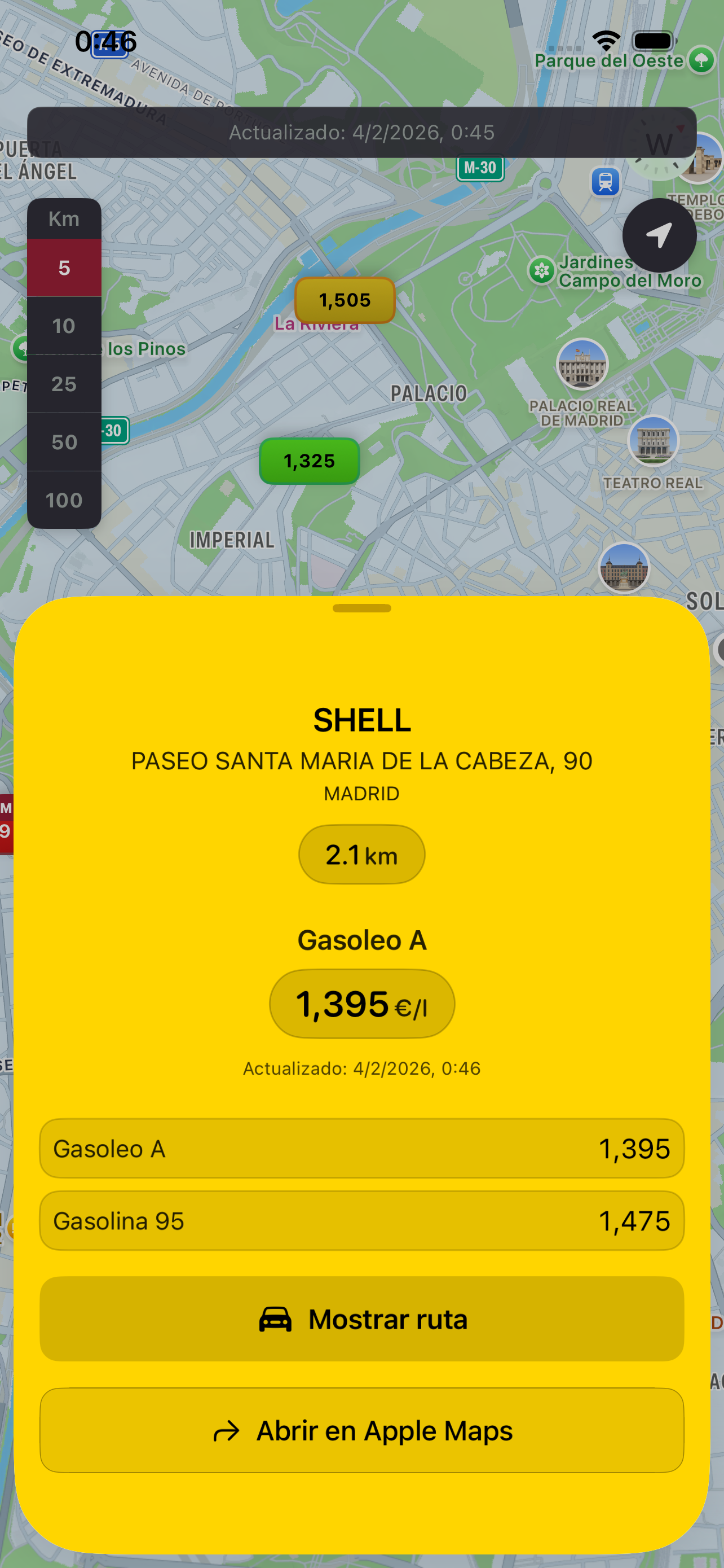 Detalle de gasolinera en Preciolinera